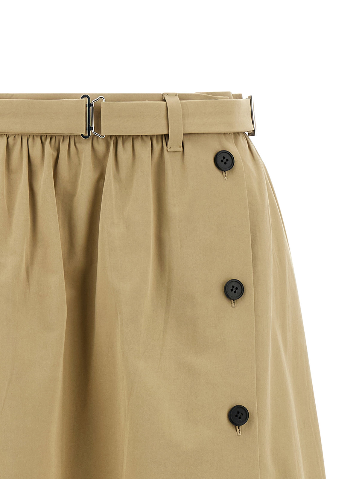 Prada Beige Cotton Midi Women's Skirt