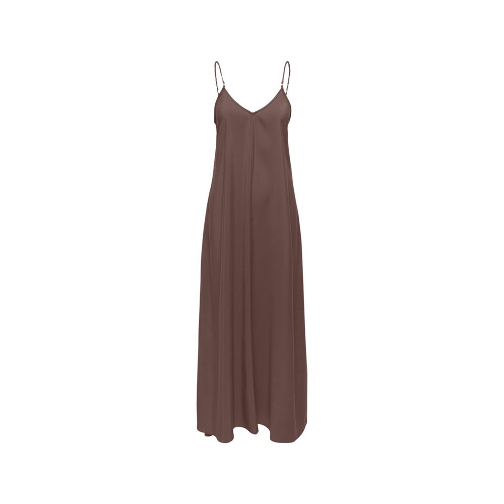 Only Brown Viscose Long Women's Dress