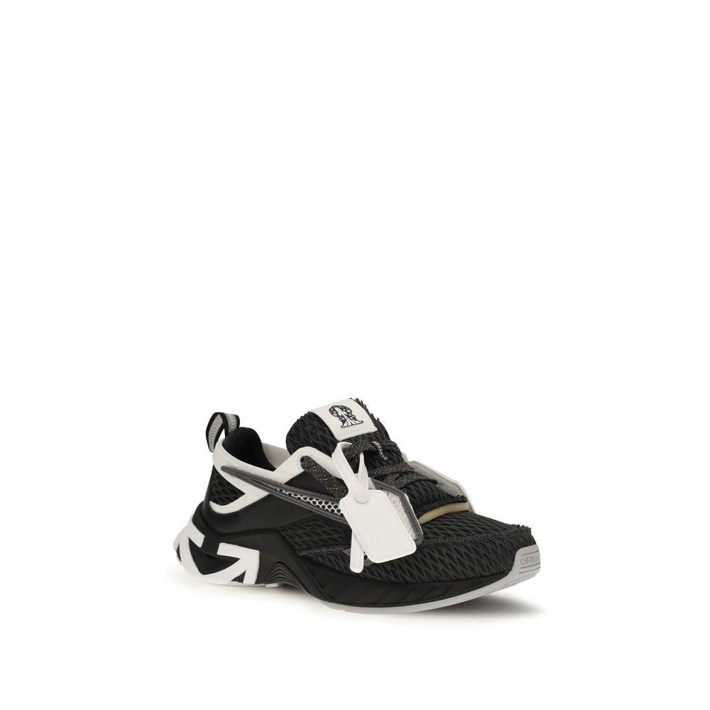 Off-White Black Polyester Athletic Men's Sneakers