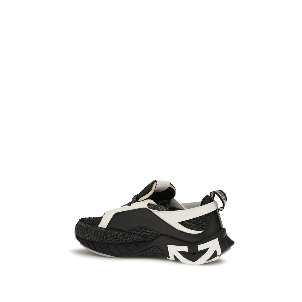 Off-White Black Polyester Athletic Men's Sneakers