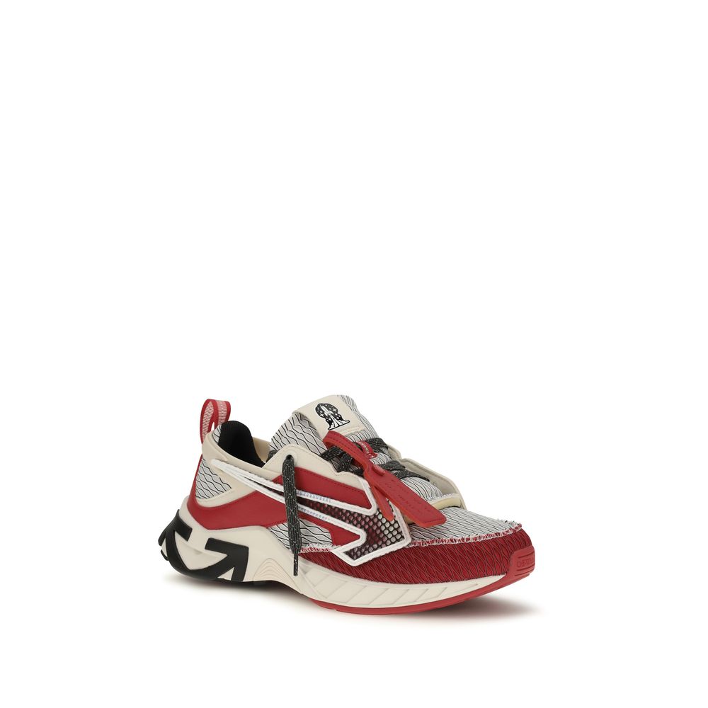 Off-White Red Polyester Athletic Men's Sneakers
