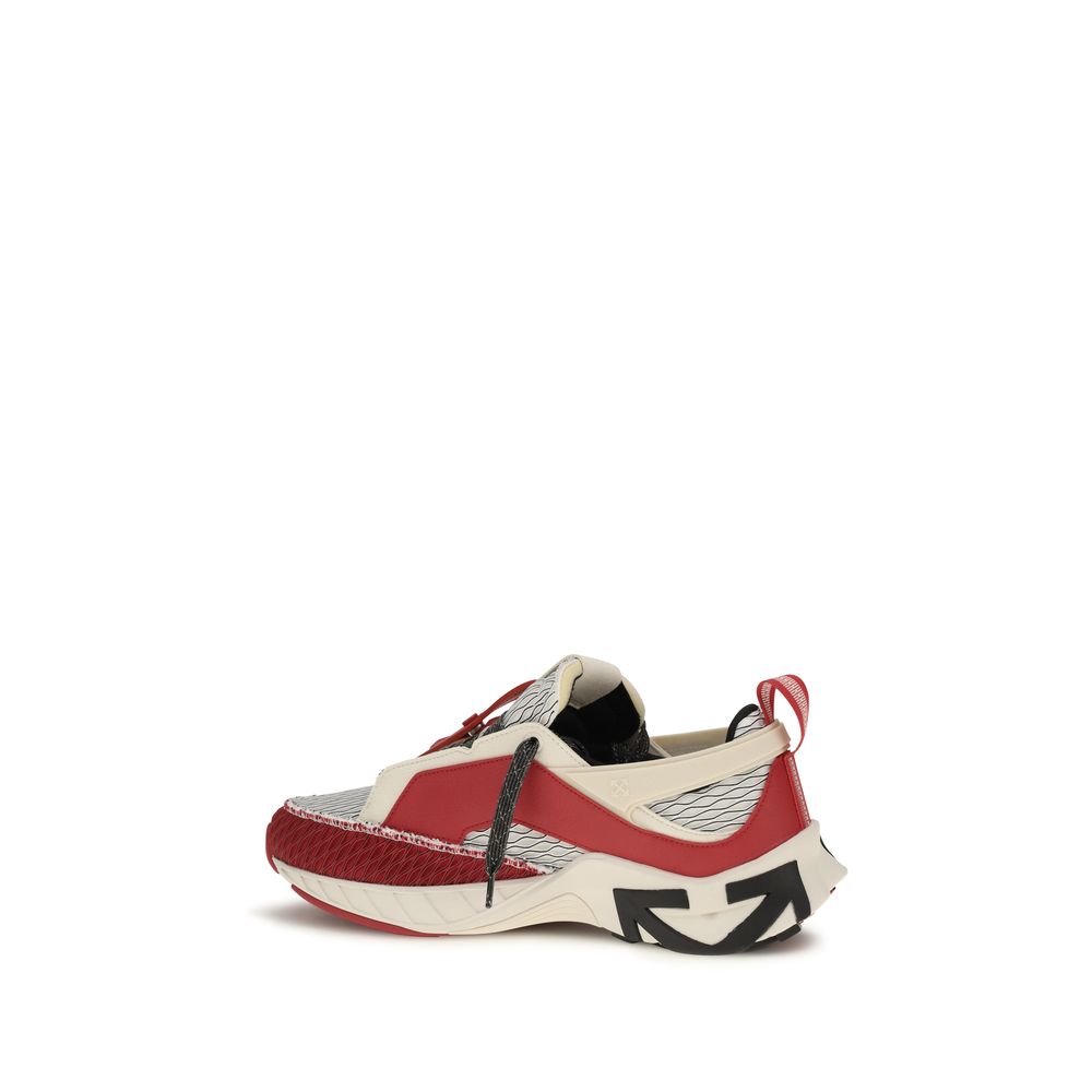 Off-White Red Polyester Athletic Men's Sneakers