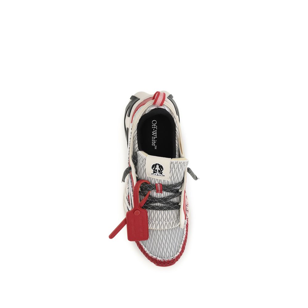 Off-White Red Polyester Athletic Men's Sneakers