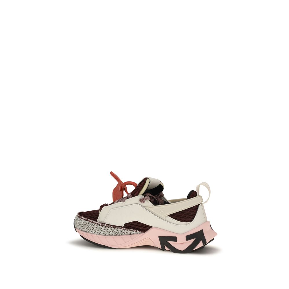 Off-White Multicolor Polyester Athletic Women's Sneakers