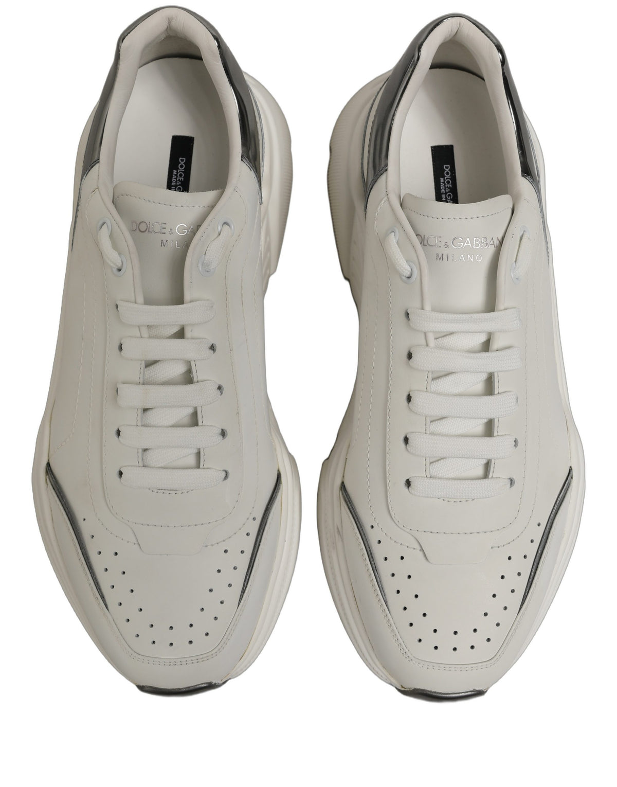 Dolce & Gabbana White Silver Daymaster Low Top Sneakers Men's Shoes (Pre-Owned)