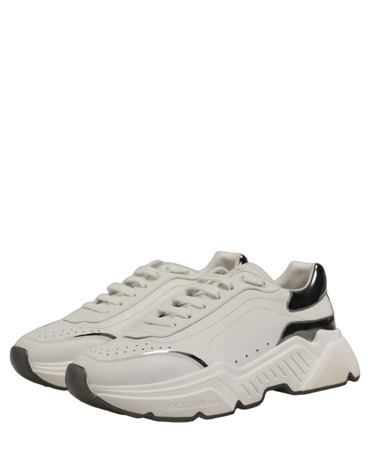 Dolce & Gabbana White Silver Daymaster Low Top Sneakers Men's Shoes (Pre-Owned)
