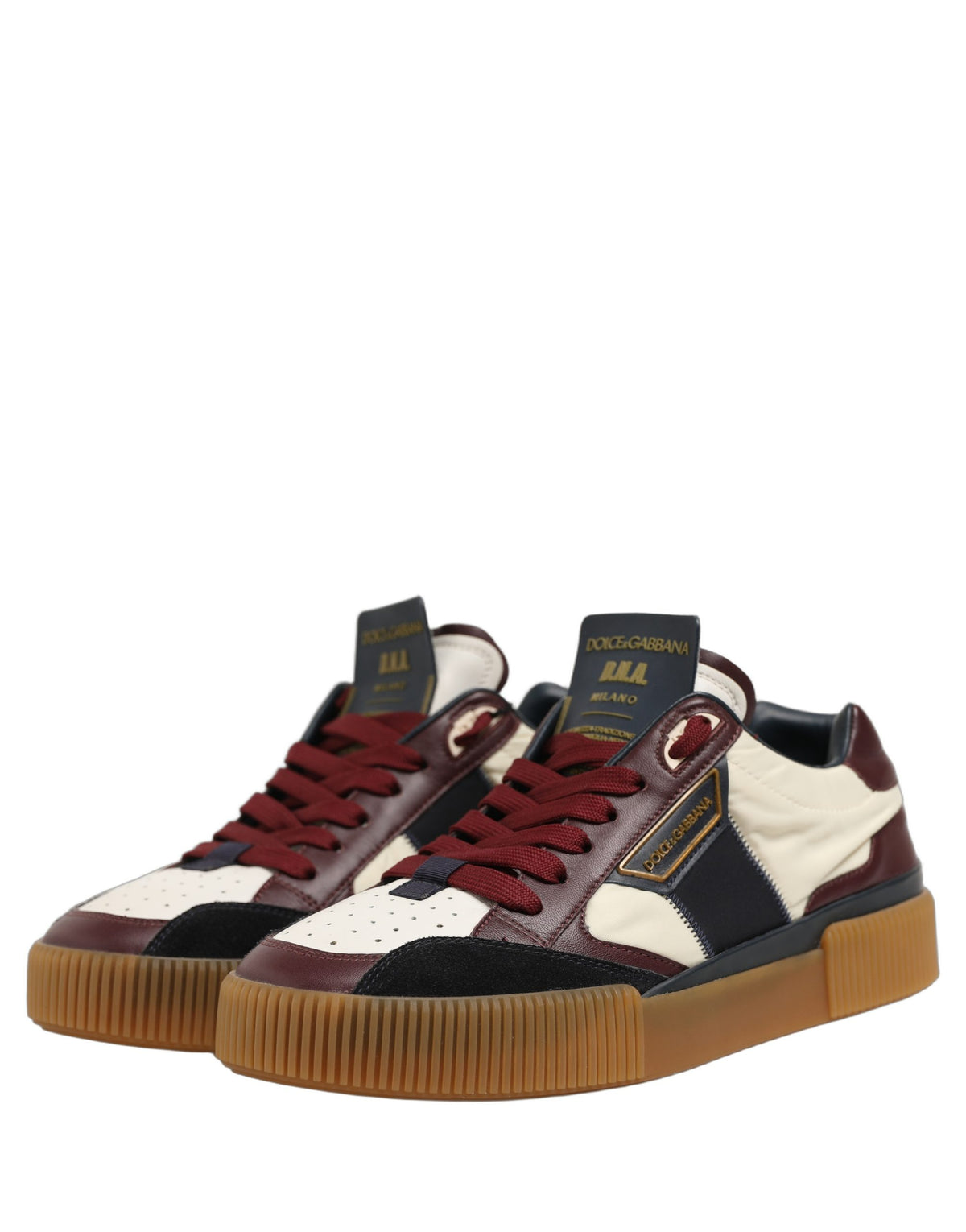 Dolce & Gabbana Multicolor Leather MIAMI Sneakers Men's Shoes