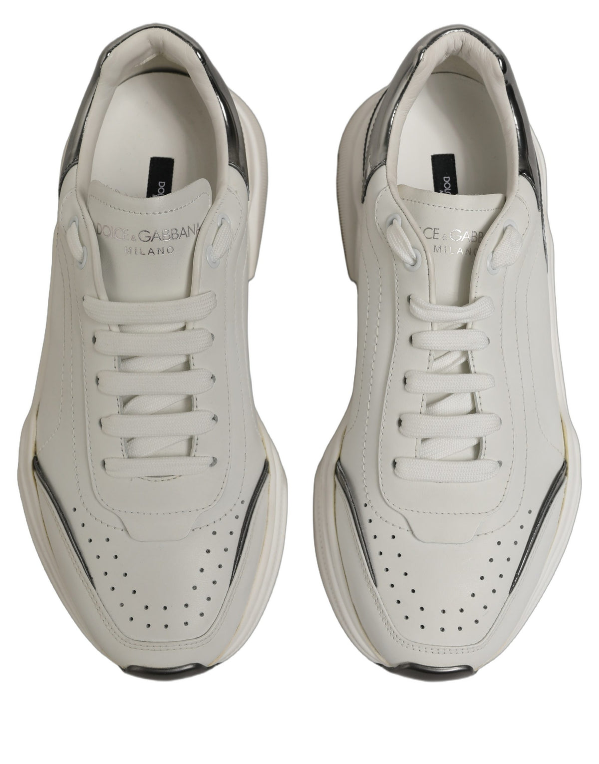 Dolce & Gabbana ]White Silver Daymaster Men Sneakers Men's Shoes (Pre-Owned)