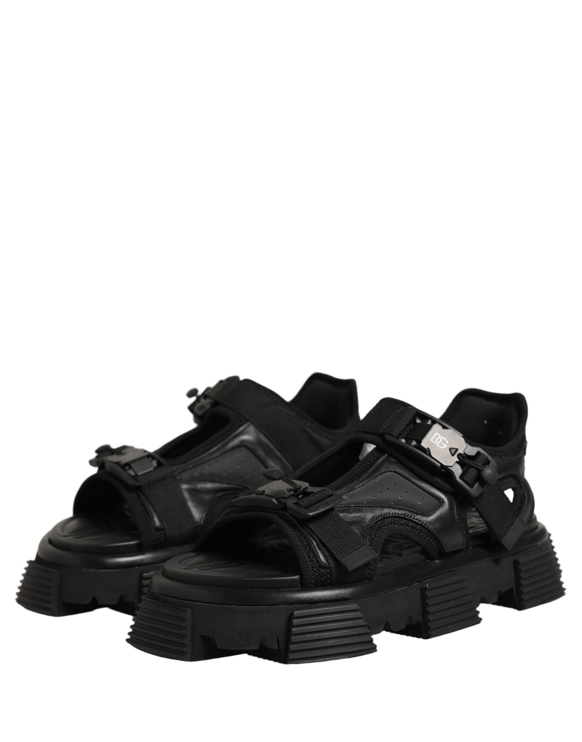 Dolce & Gabbana Black Logo Detailed Men Chunky Sandals Men's Shoes
