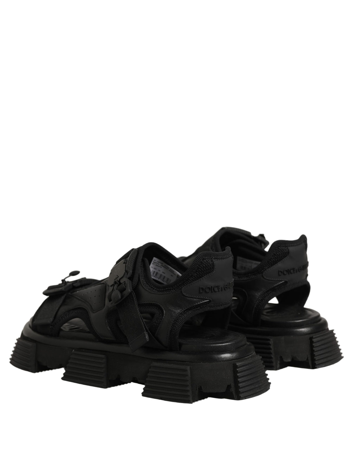 Dolce & Gabbana Black Logo Detailed Men Chunky Sandals Men's Shoes