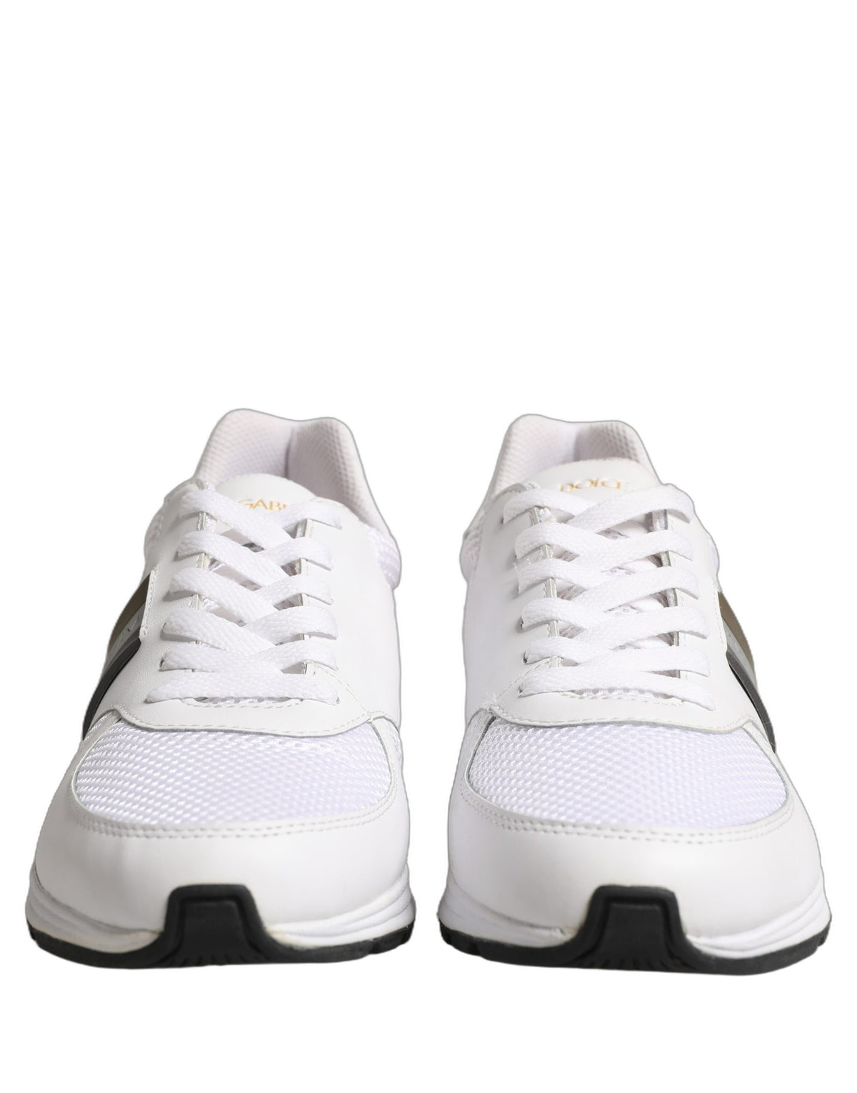 Dolce & Gabbana White Leather Mesh Low Top Neb Sneakers Men's Shoes (Pre-Owned)