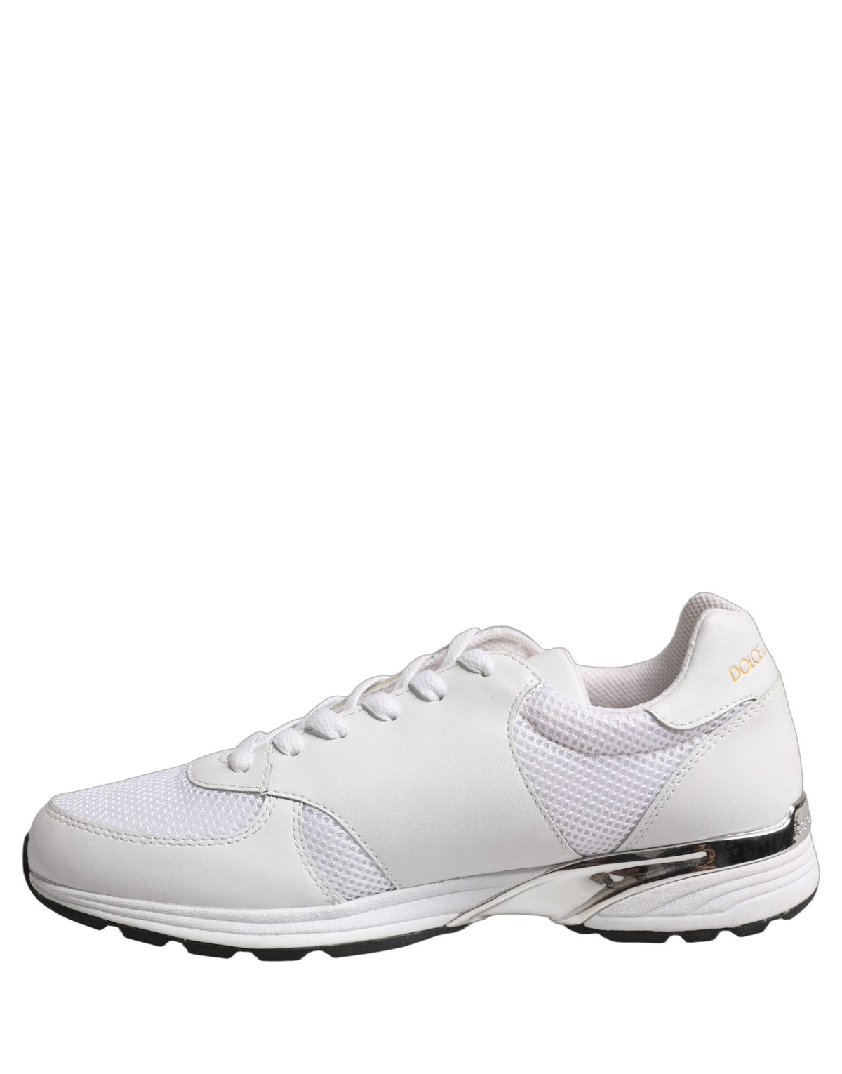 Dolce & Gabbana White Leather Mesh Low Top Neb Sneakers Men's Shoes (Pre-Owned)