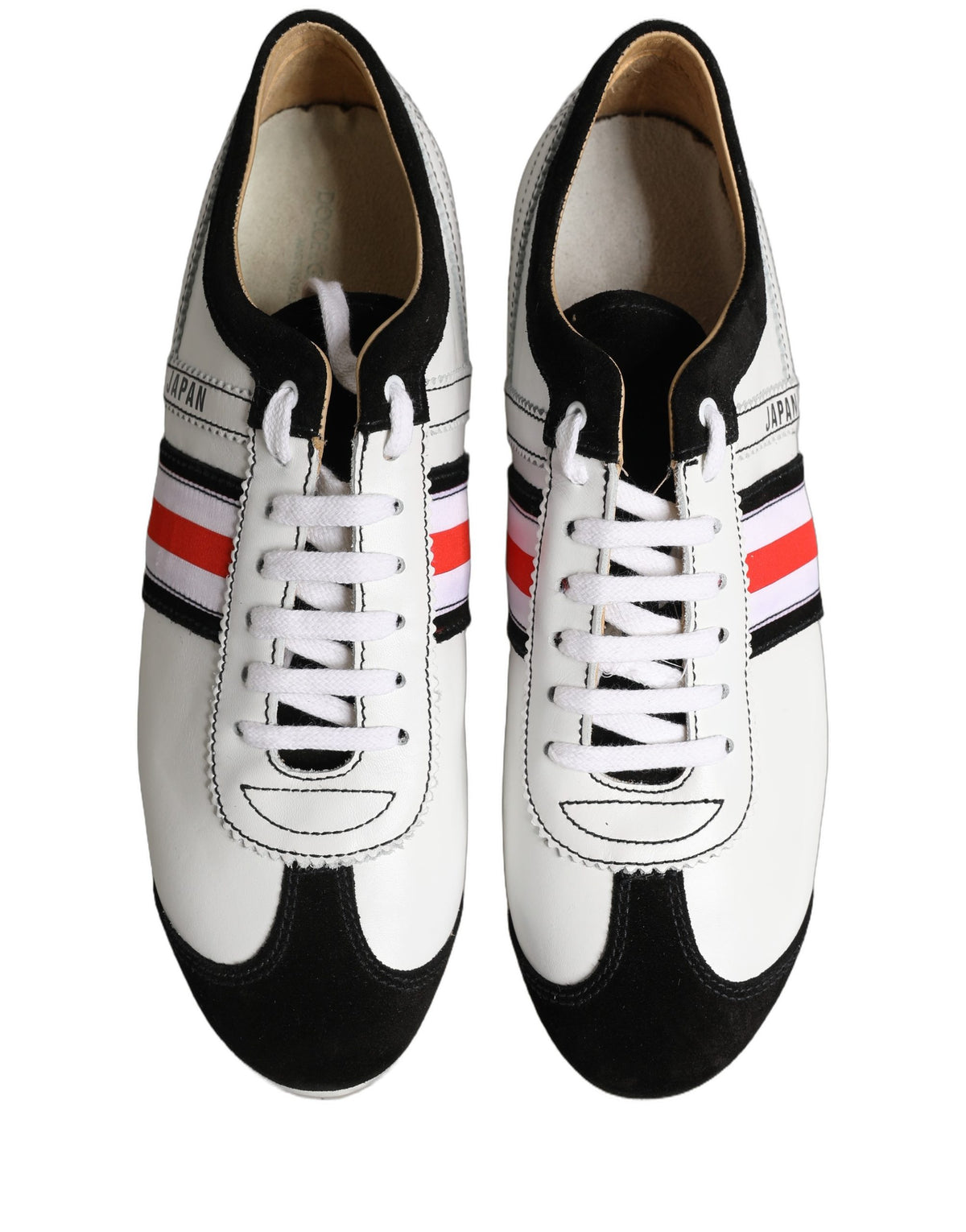 Dolce & Gabbana White Leather Japan Low Top Sneakers Women's Shoes