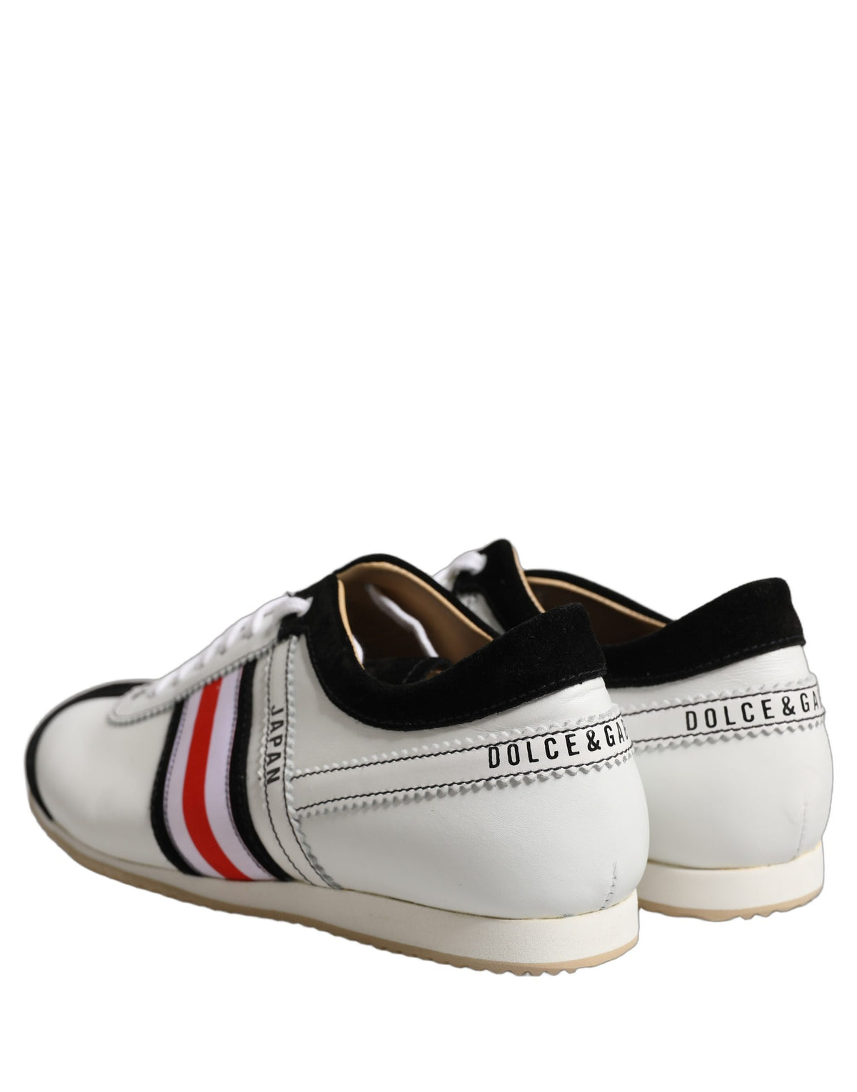Dolce & Gabbana White Leather Japan Low Top Sneakers Women's Shoes