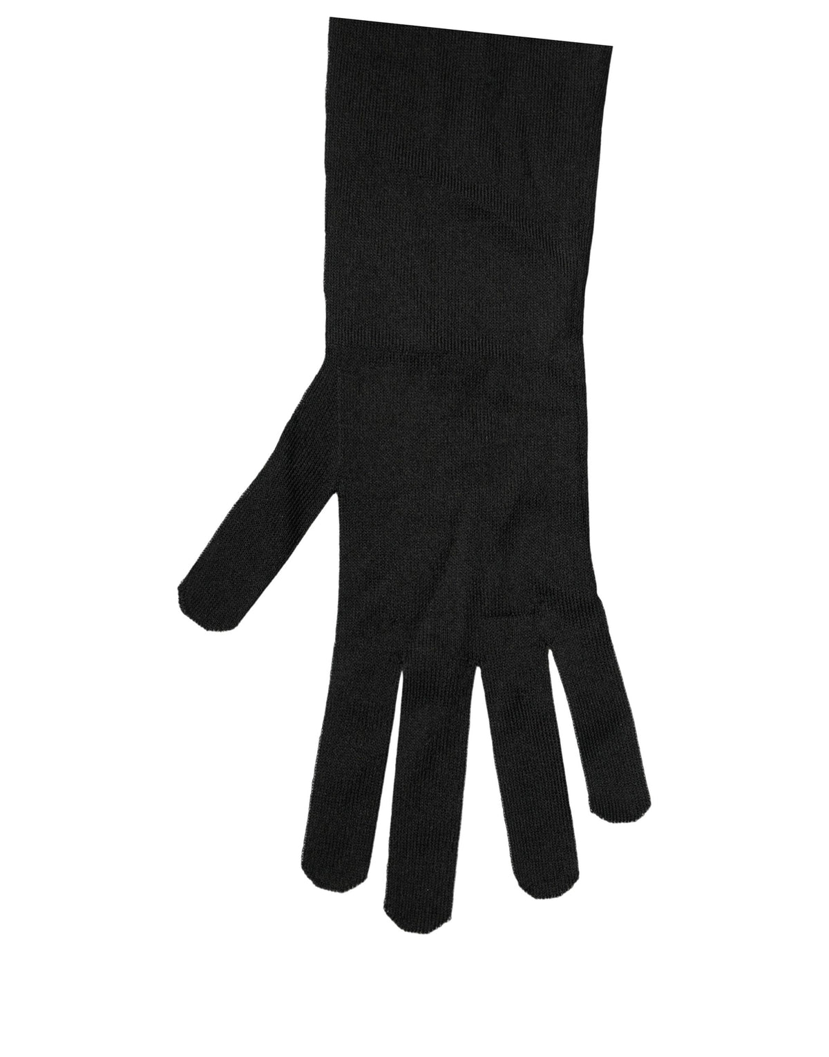 Dolce & Gabbana Black Polyester Long Elbow Length Men's Gloves