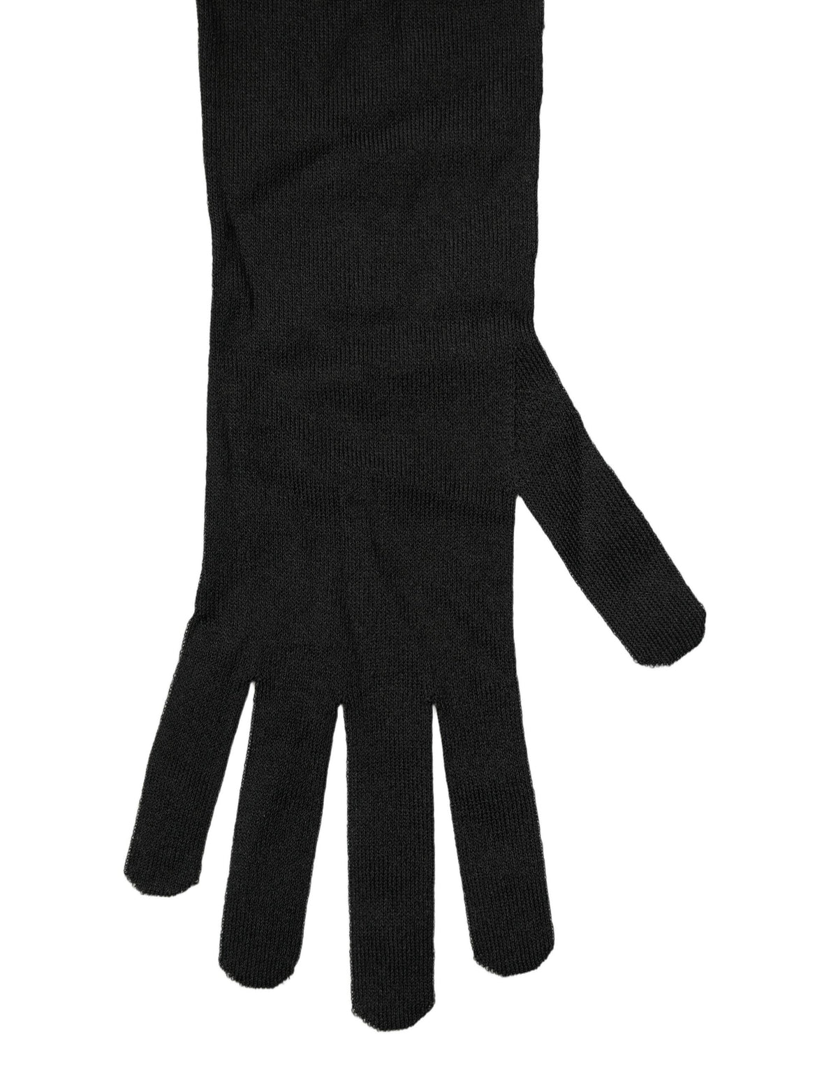 Dolce & Gabbana Black Polyester Long Elbow Length Men's Gloves