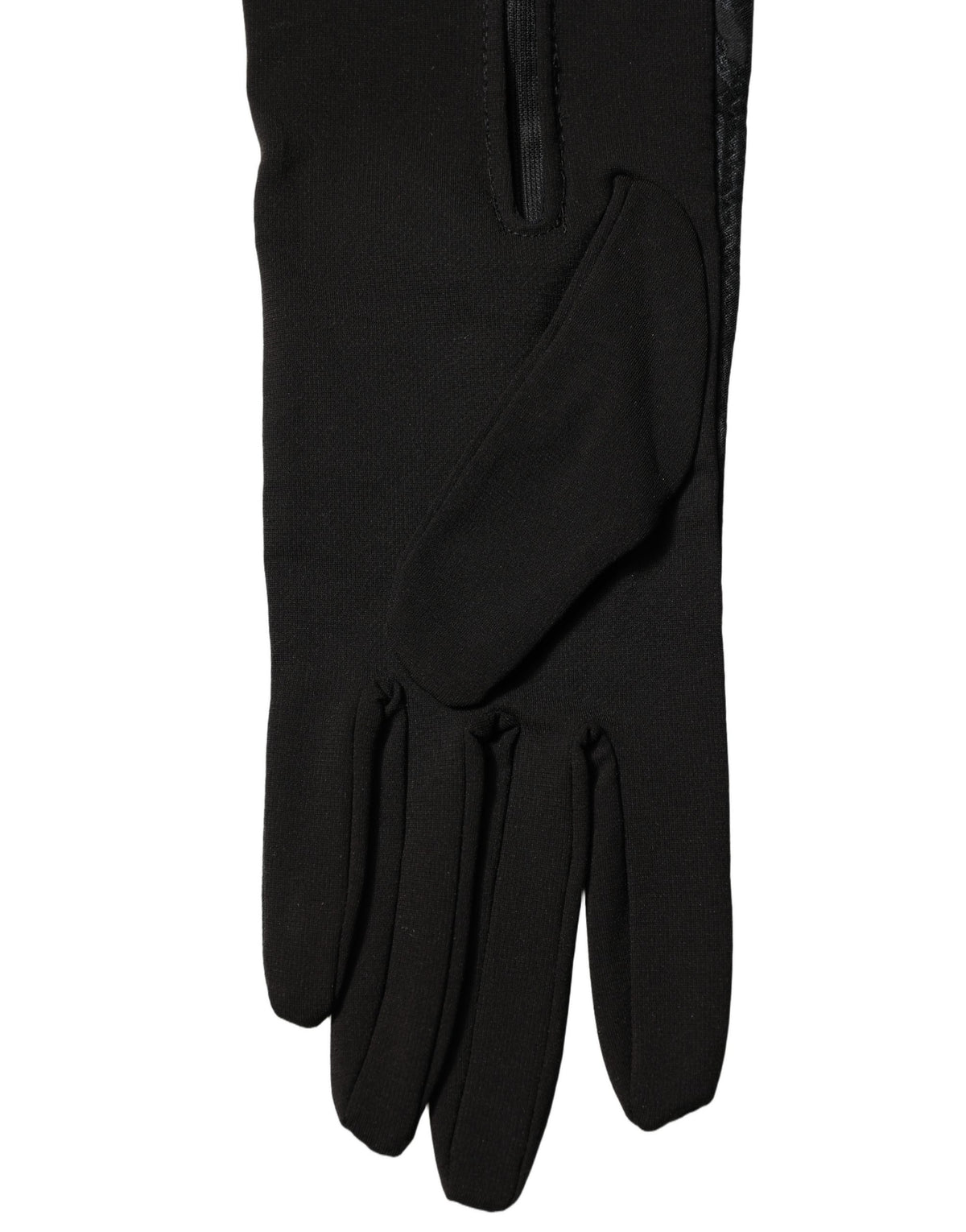 Dolce & Gabbana Black Viscose Long Elbow Length Men's Gloves