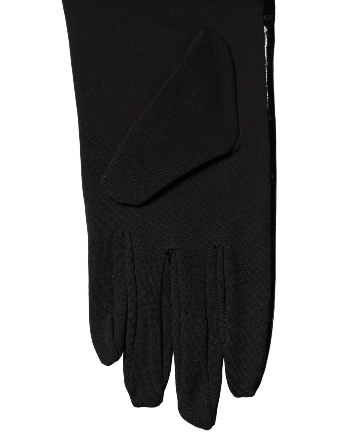 Dolce & Gabbana Black Polyester Patterned Short Length Men's Gloves