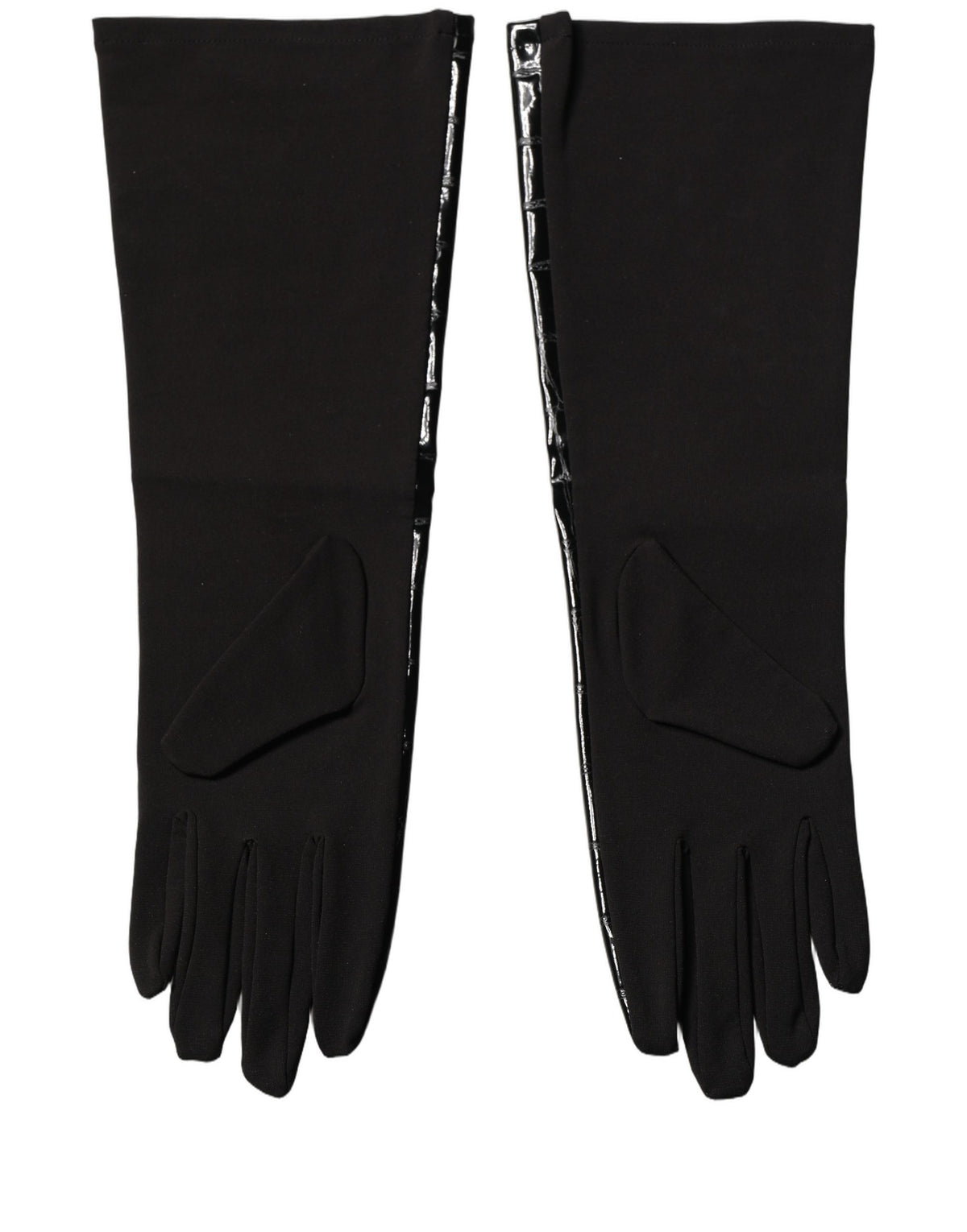 Dolce & Gabbana Black Polyester Patterned Short Length Men's Gloves