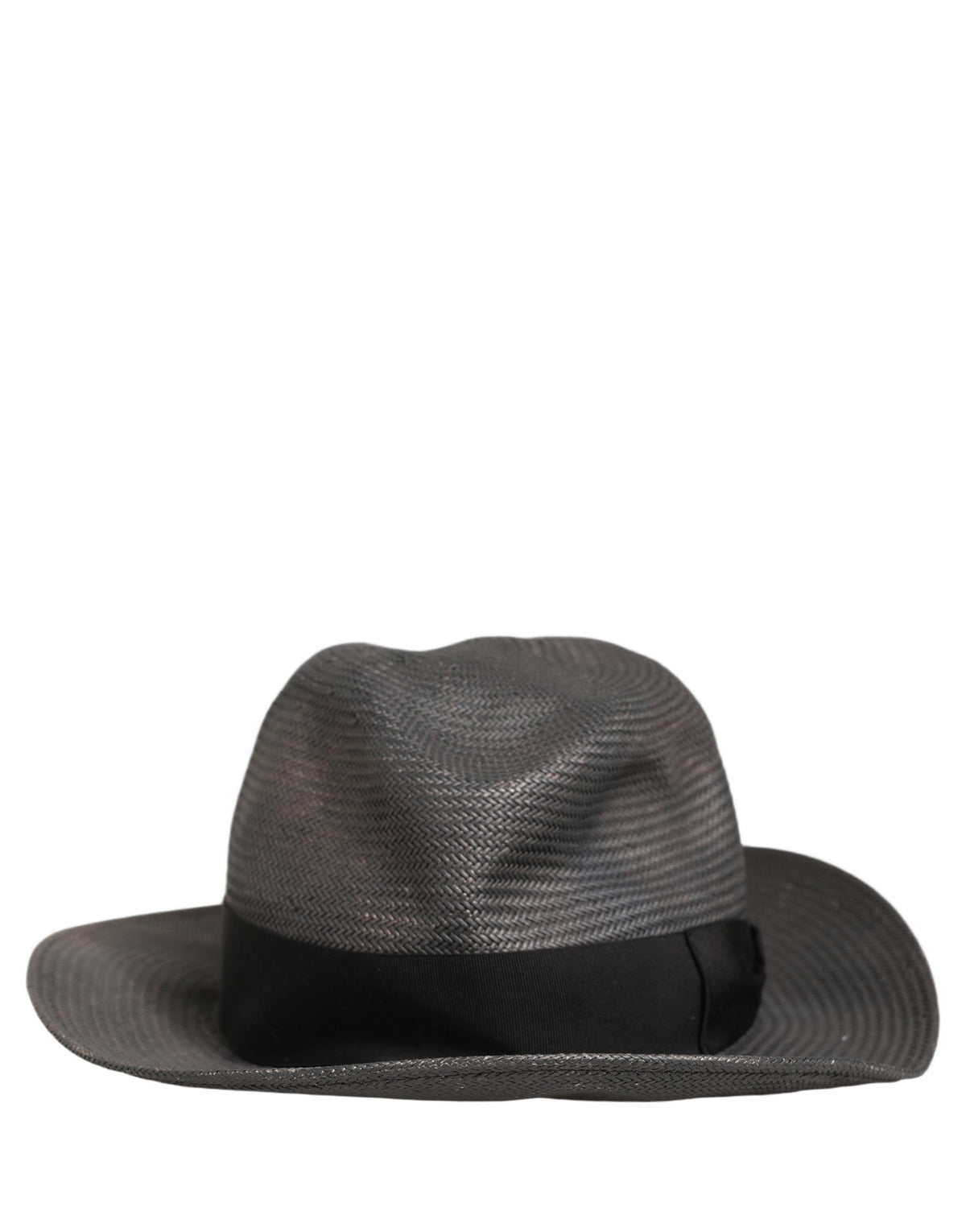 Dolce & Gabbana Men Gray Paper Woven Wide Brim Fedora Men's Hat