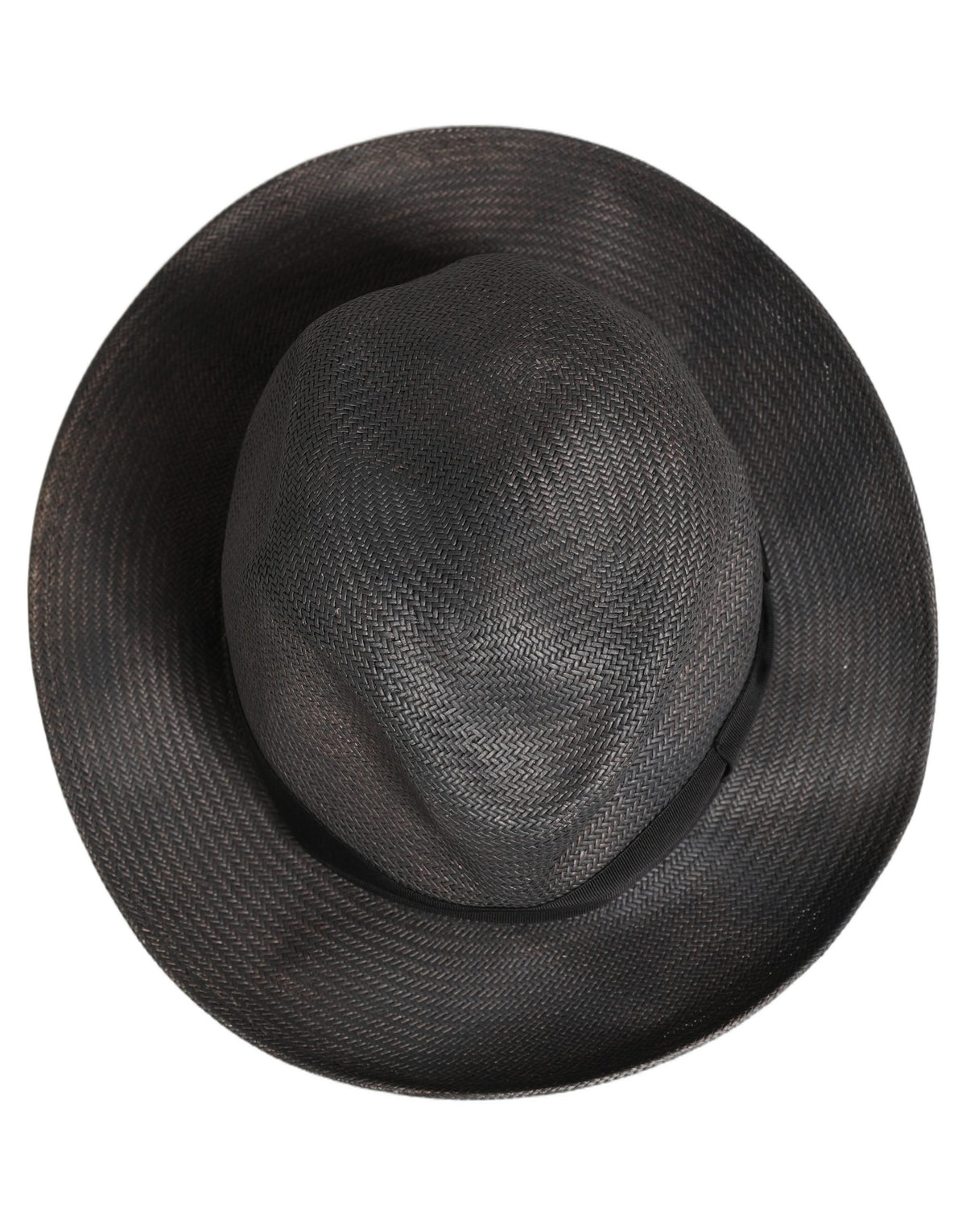 Dolce & Gabbana Men Gray Paper Woven Wide Brim Fedora Men's Hat
