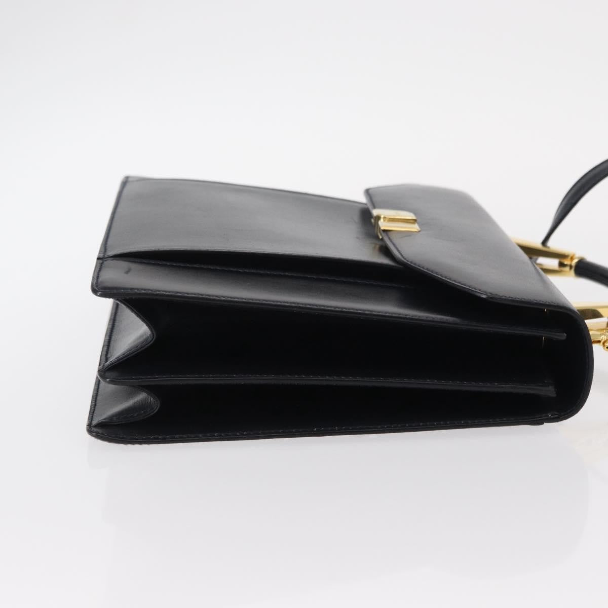 Bally Vintage Leather Navy Leather Handbag (Pre-Owned)