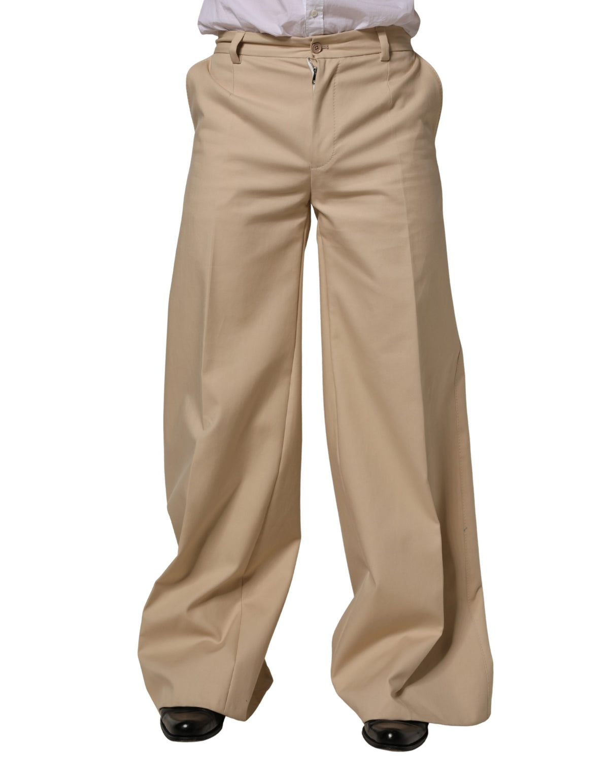 Dolce & Gabbana Beige Cotton Straight Men Formal Dress Men's Pants
