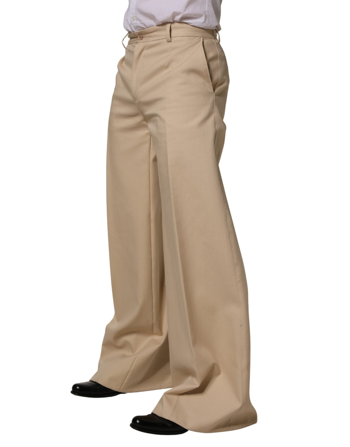 Dolce & Gabbana Beige Cotton Straight Men Formal Dress Men's Pants