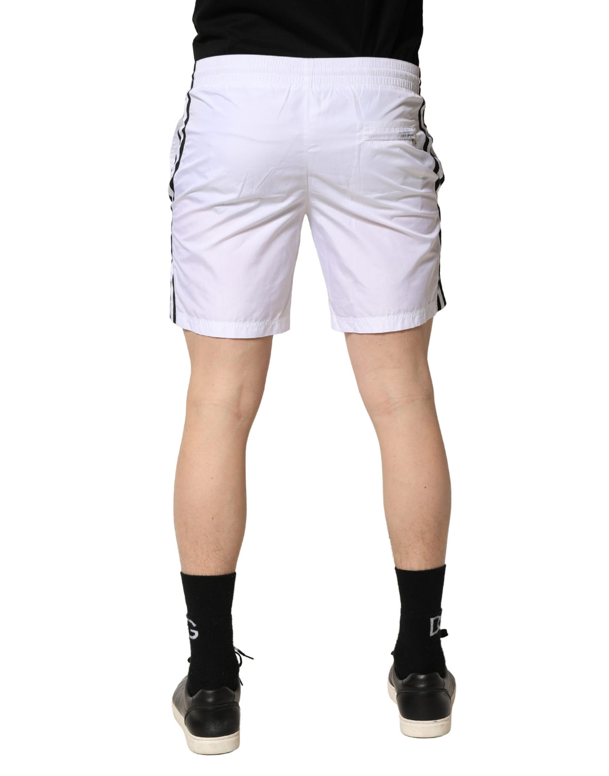 Dolce & Gabbana White DG Logo Men Drawstring Shorts Men's Swimwear
