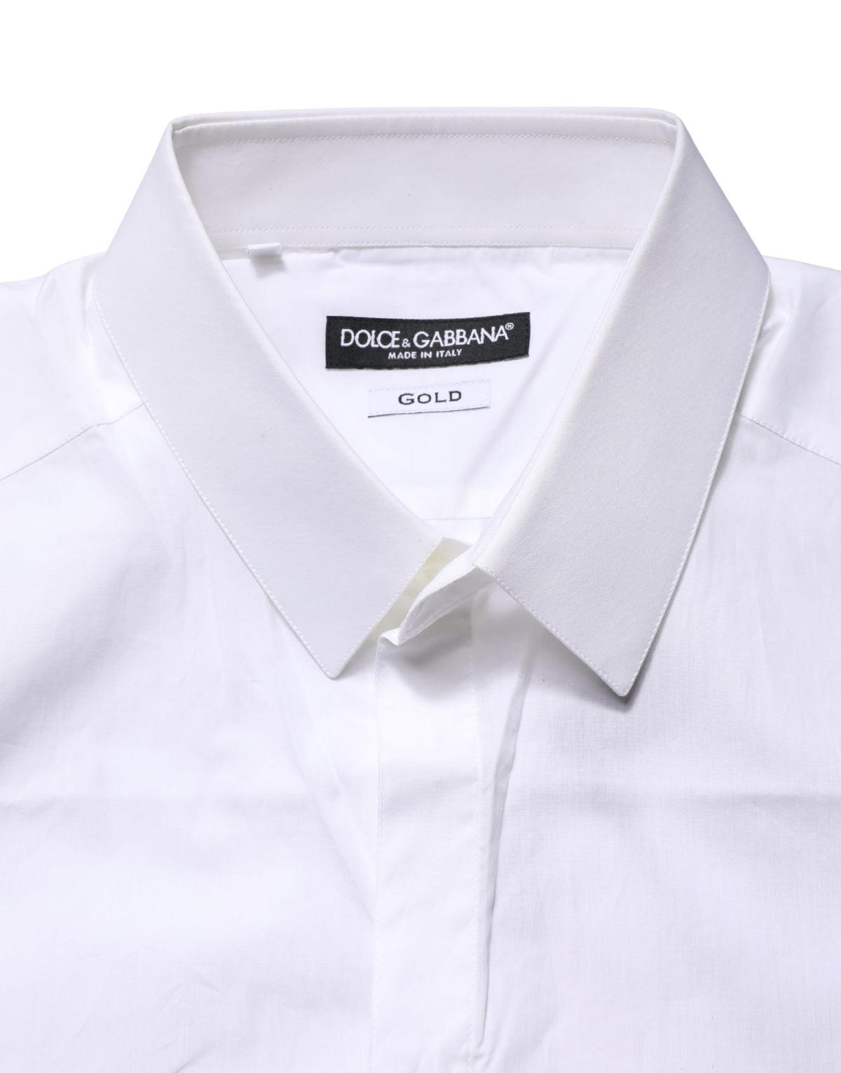 Dolce & Gabbana White GOLD Crown Bee Cotton Formal Dress Men's Shirt (Pre-Owned)