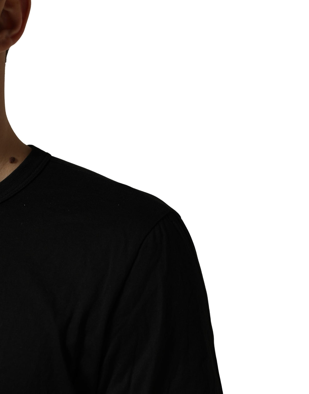 Dolce & Gabbana Black Sacred Heart Cotton Crew Neck Men's T-shirt (Pre-Owned)