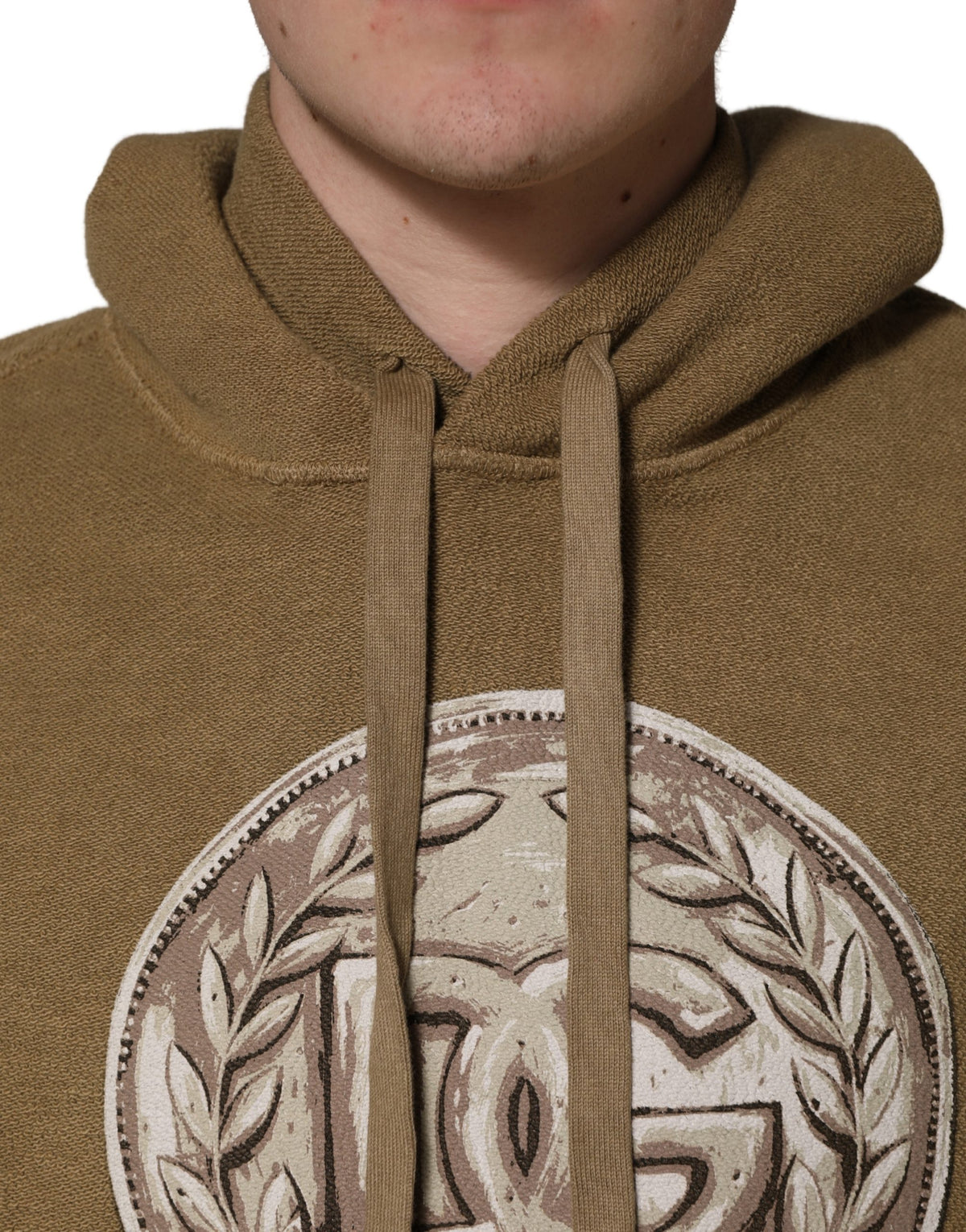 Dolce & Gabbana Brown Embossed Logo Hooded Sweatshirt Men's Sweater (Pre-Owned)