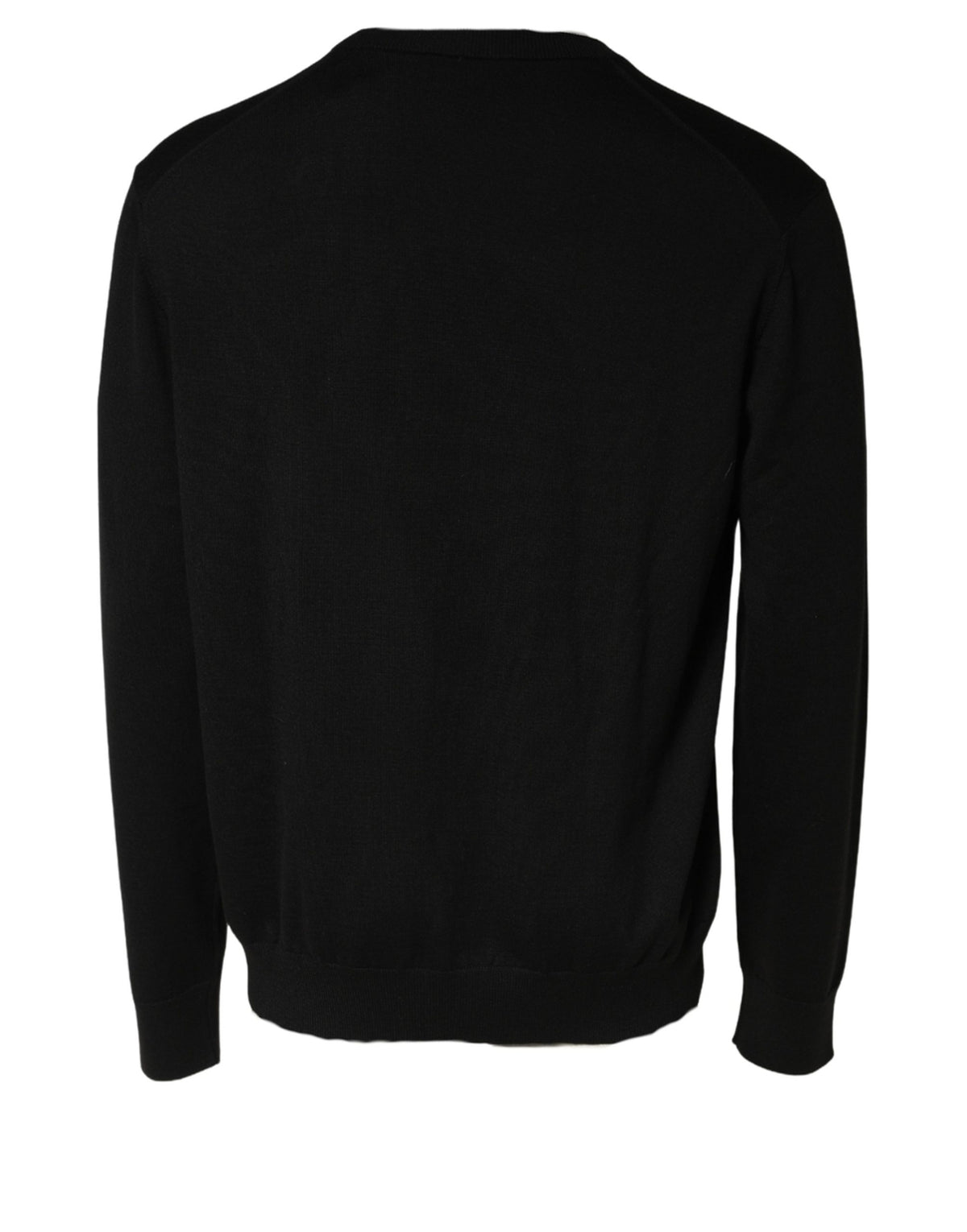 Dolce & Gabbana Black Wool DG Logo Men Crew Neck Men's Sweater