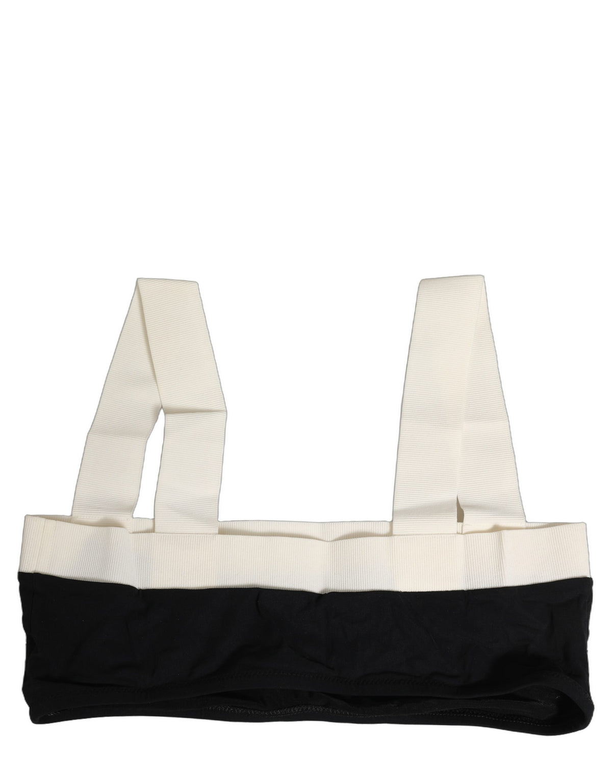 Dolce & Gabbana Black White Cotton Stretch Bikini Top Women's Swimwear