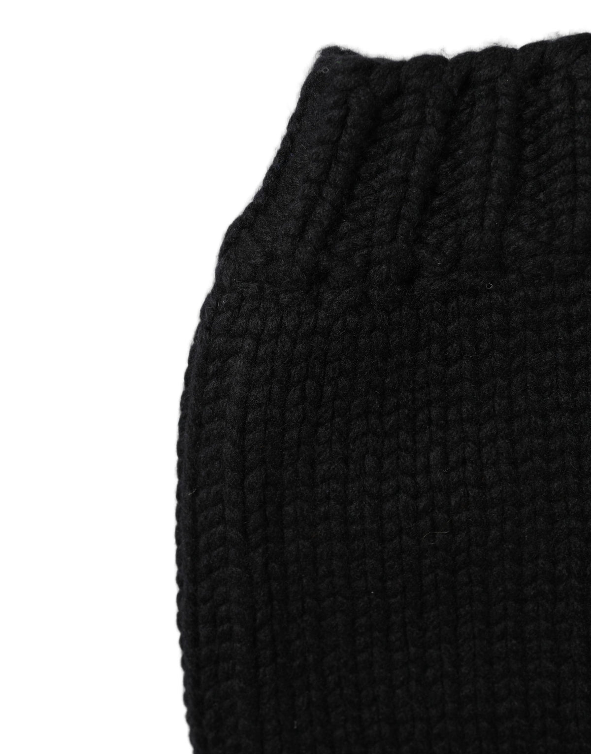 Dolce & Gabbana Black Cashmere Knitted Ribbed Cuff Beanie Men's Hat