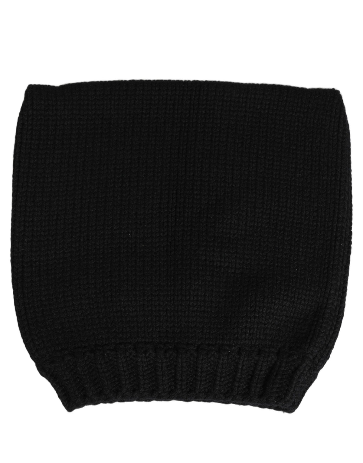 Dolce & Gabbana Black Cashmere Knitted Ribbed Cuff Beanie Men's Hat