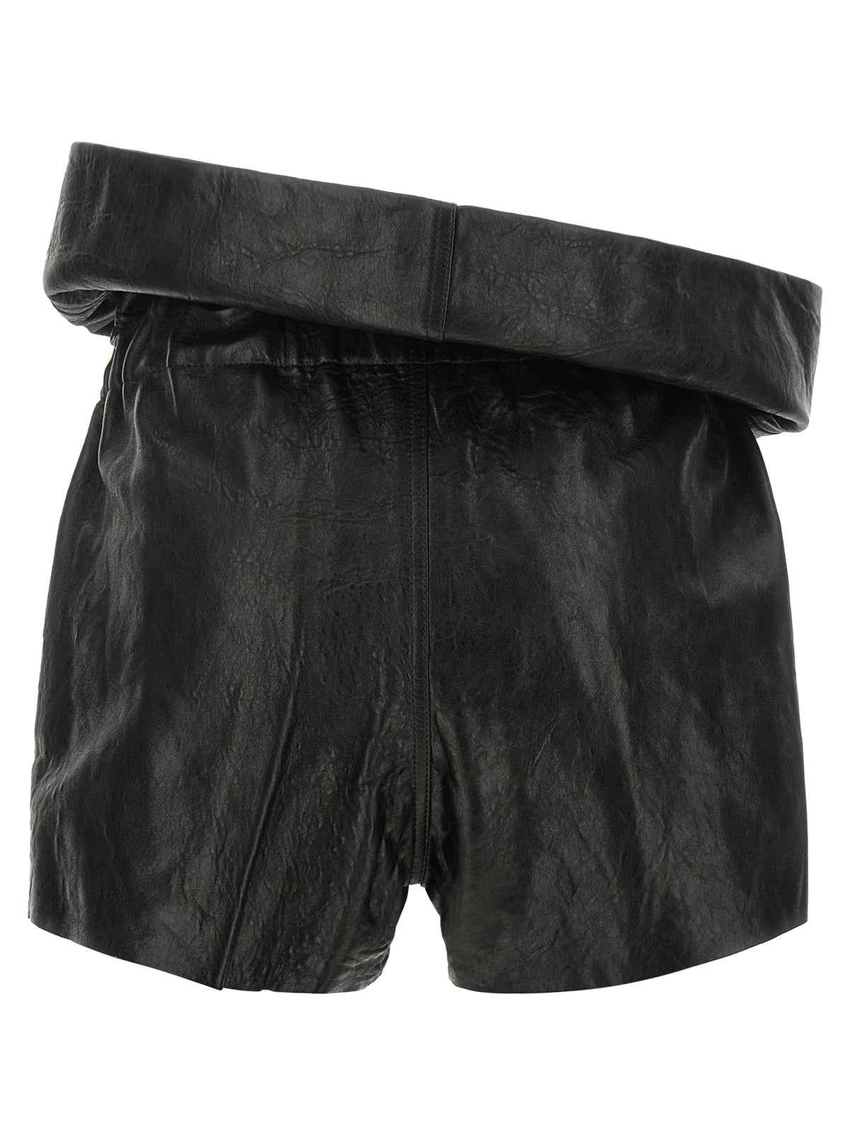 Rick Owens Black Lamb Leather Bermuda Women's Shorts