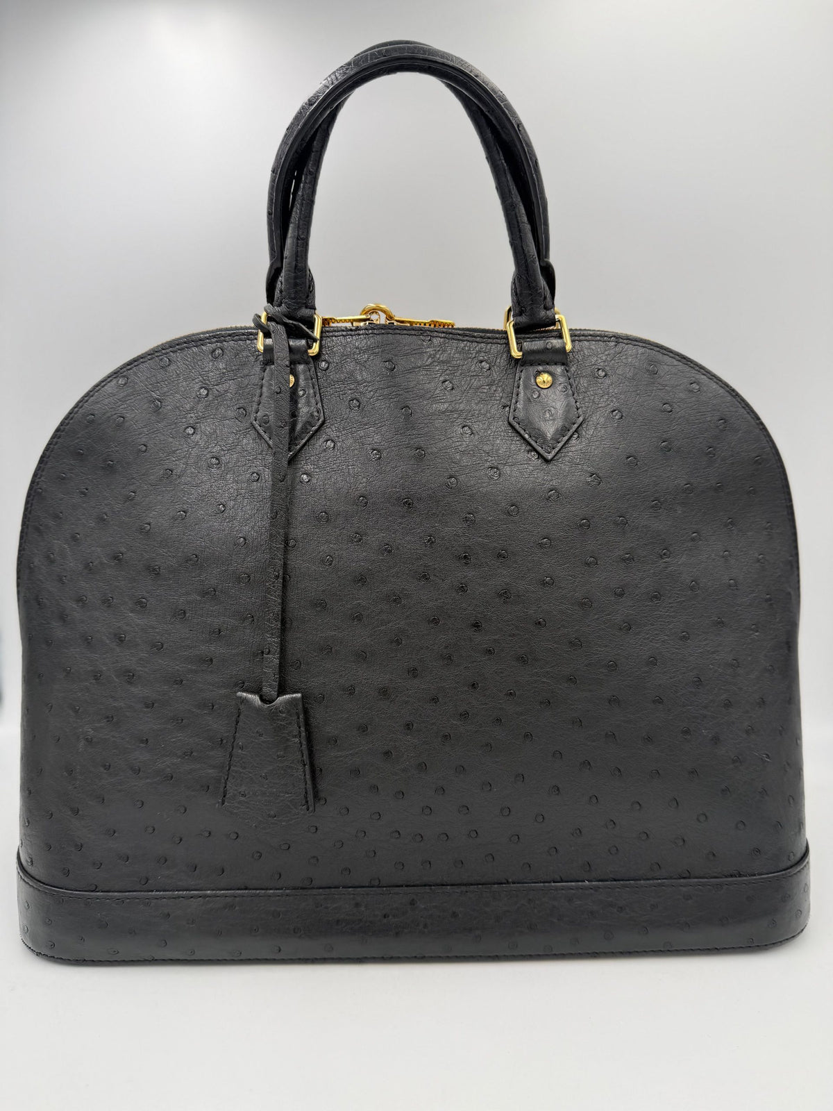 Louis Vuitton LOUIS VUITTON Alma GM in Ostrich Leather Women's Handbag (Pre-Owned)