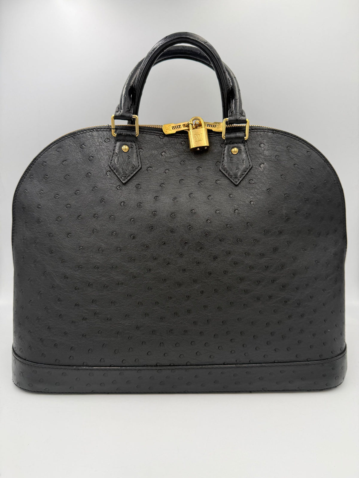 Louis Vuitton LOUIS VUITTON Alma GM in Ostrich Leather Women's Handbag (Pre-Owned)