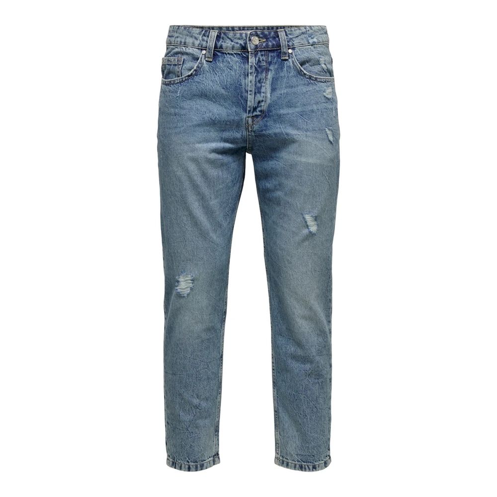 Only & Sons Blue Cotton Slim Fit Men's Jeans