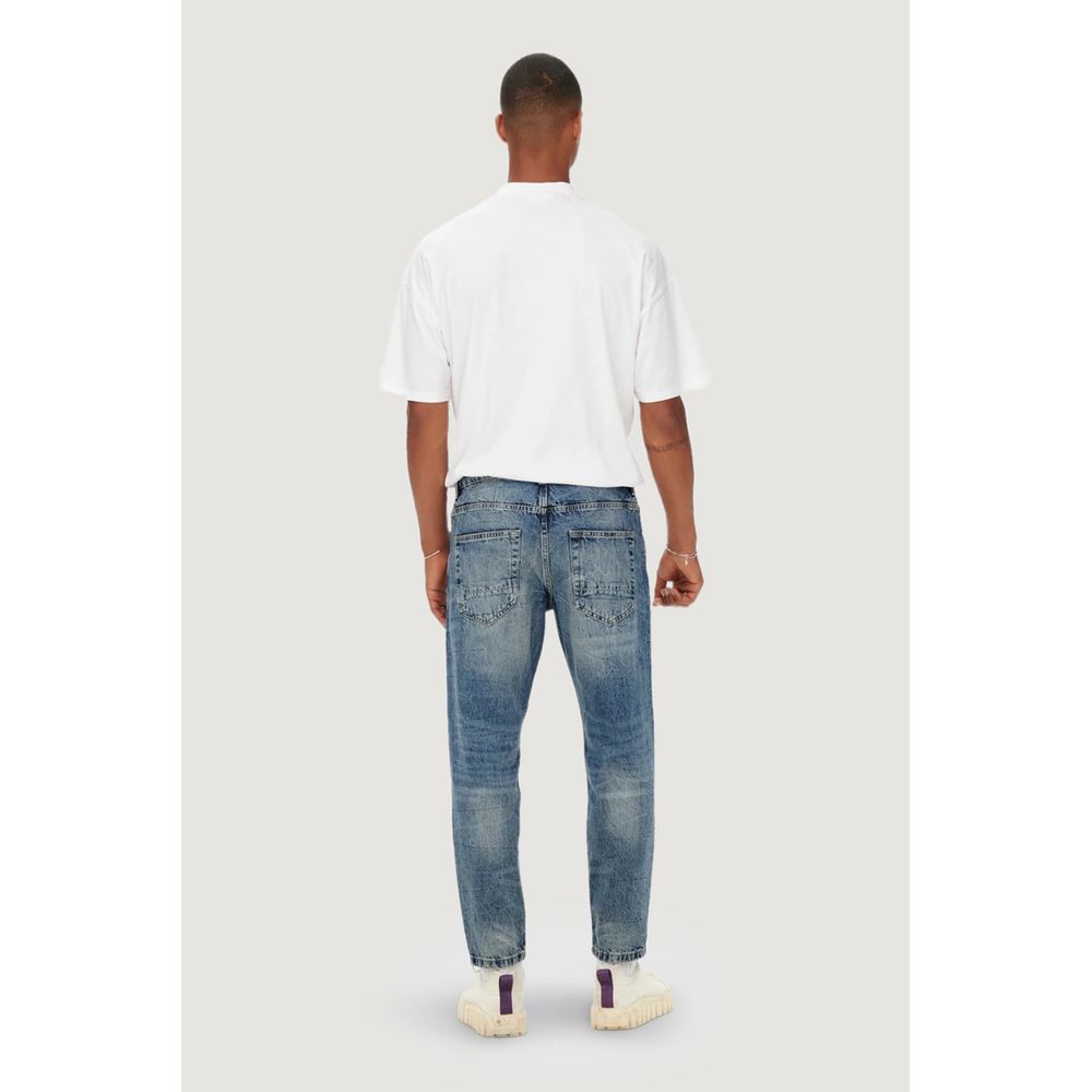 Only & Sons Blue Cotton Slim Fit Men's Jeans