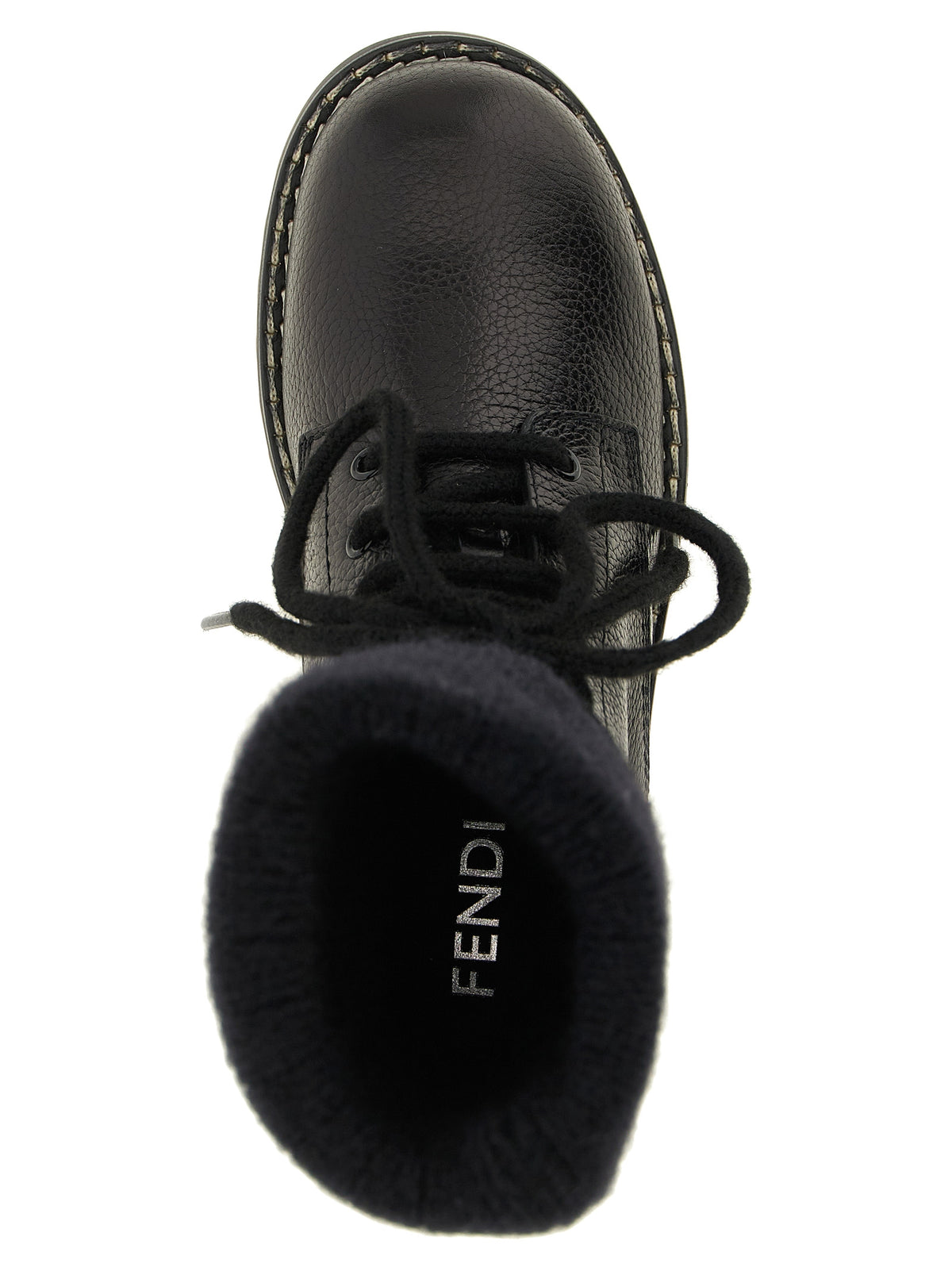 Fendi Black Calfskin Lace-Up Women's Boots