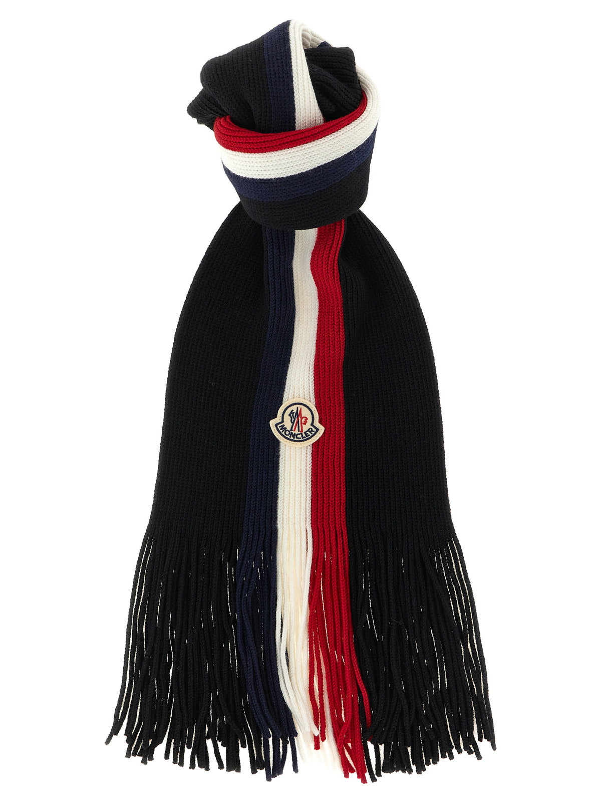 Moncler Black Virgin Wool Men's Foulard