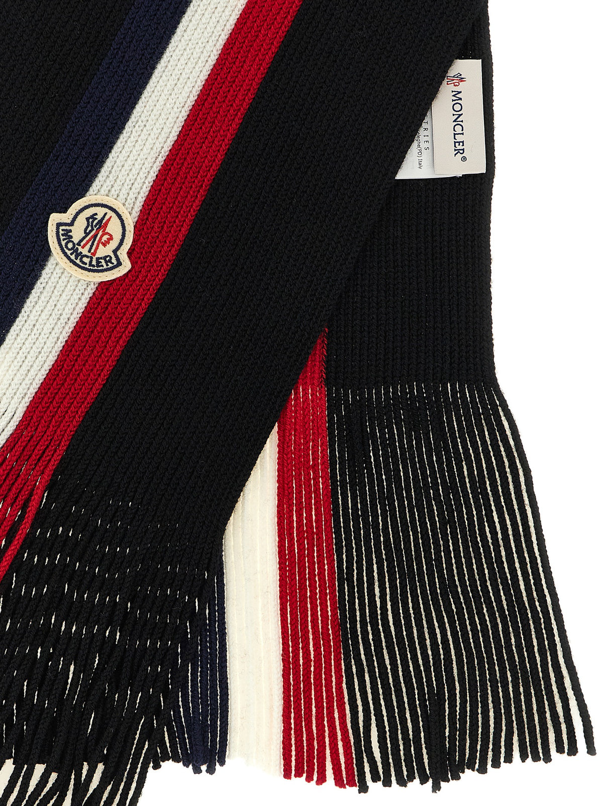Moncler Black Virgin Wool Men's Foulard