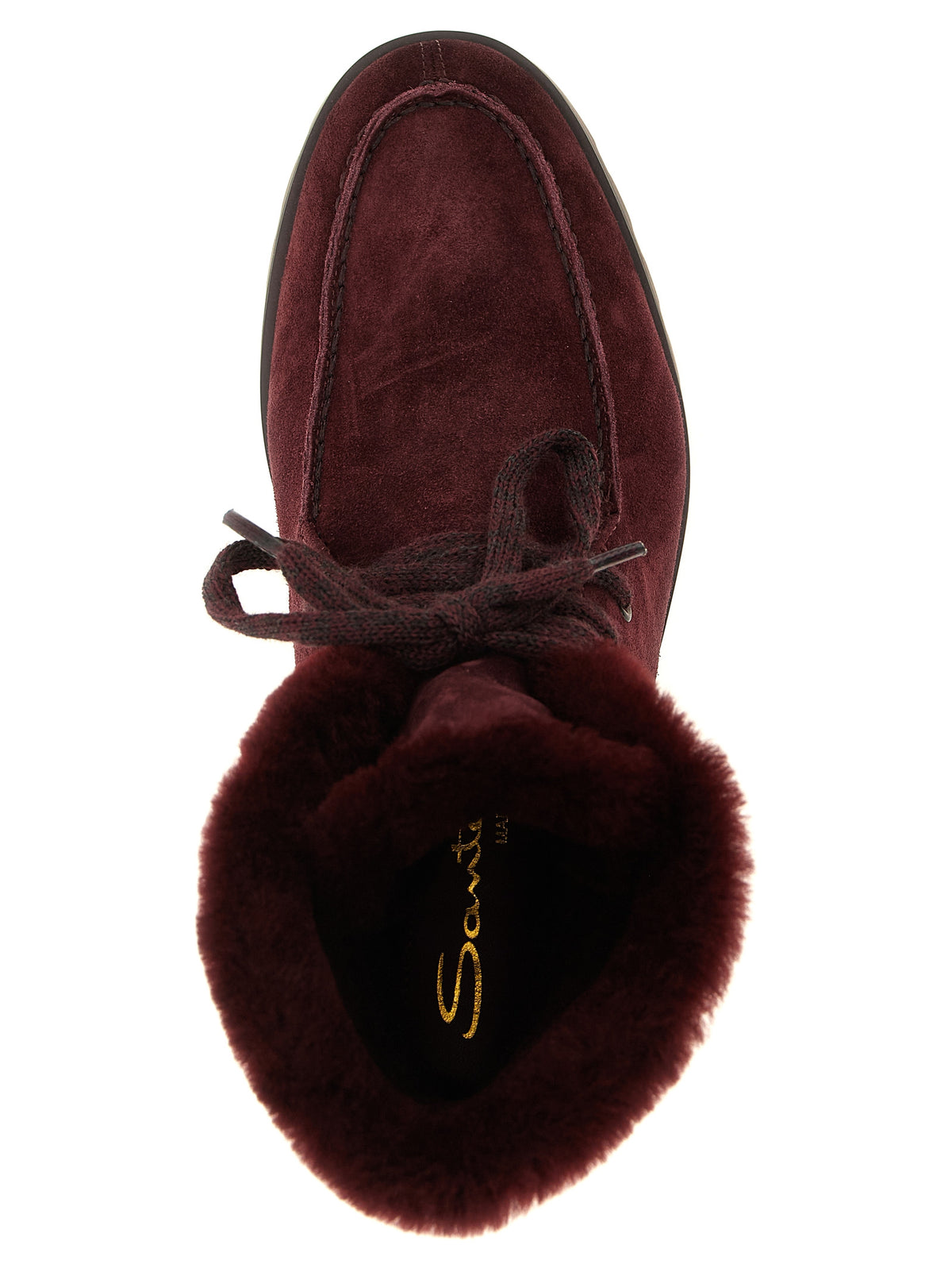 Santoni Bordeaux Calfskin Ankle Women's Boots
