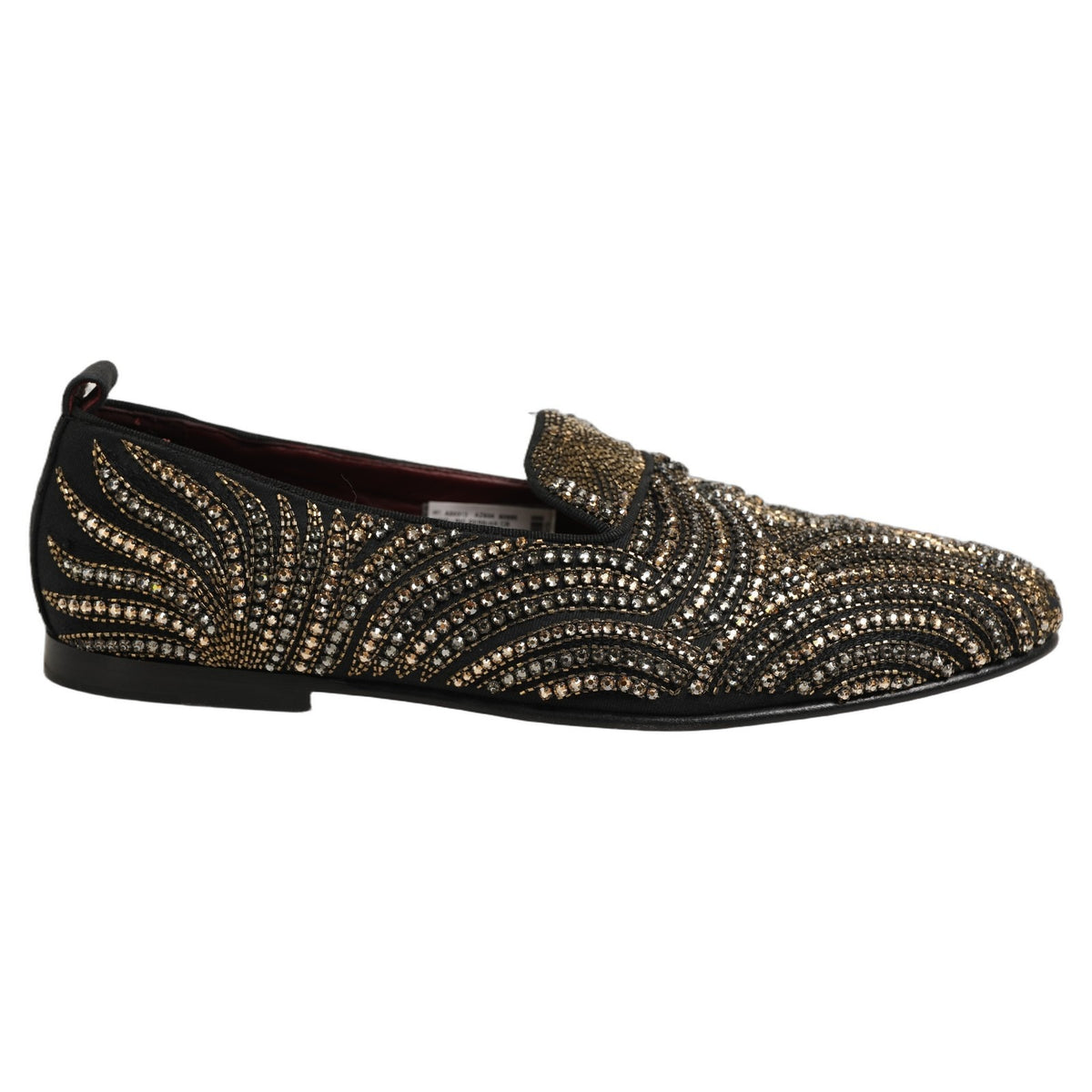 Dolce & Gabbana Black Gold Embellished Slippers Loafers Men's Shoes (Pre-Owned)