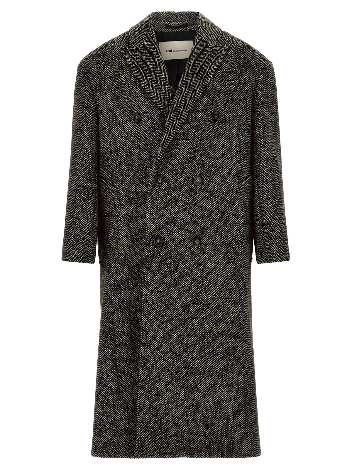 Ami Paris Black Virgin Wool Men's Coat
