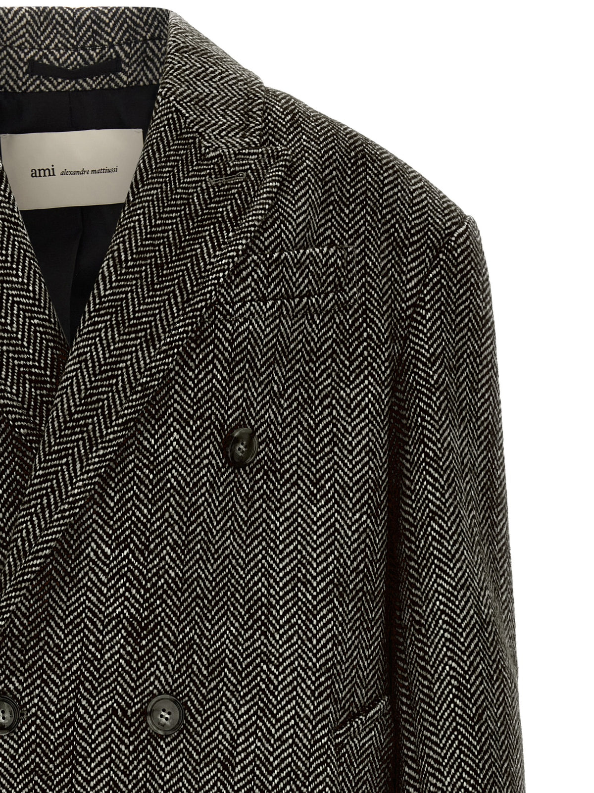 Ami Paris Black Virgin Wool Men's Coat