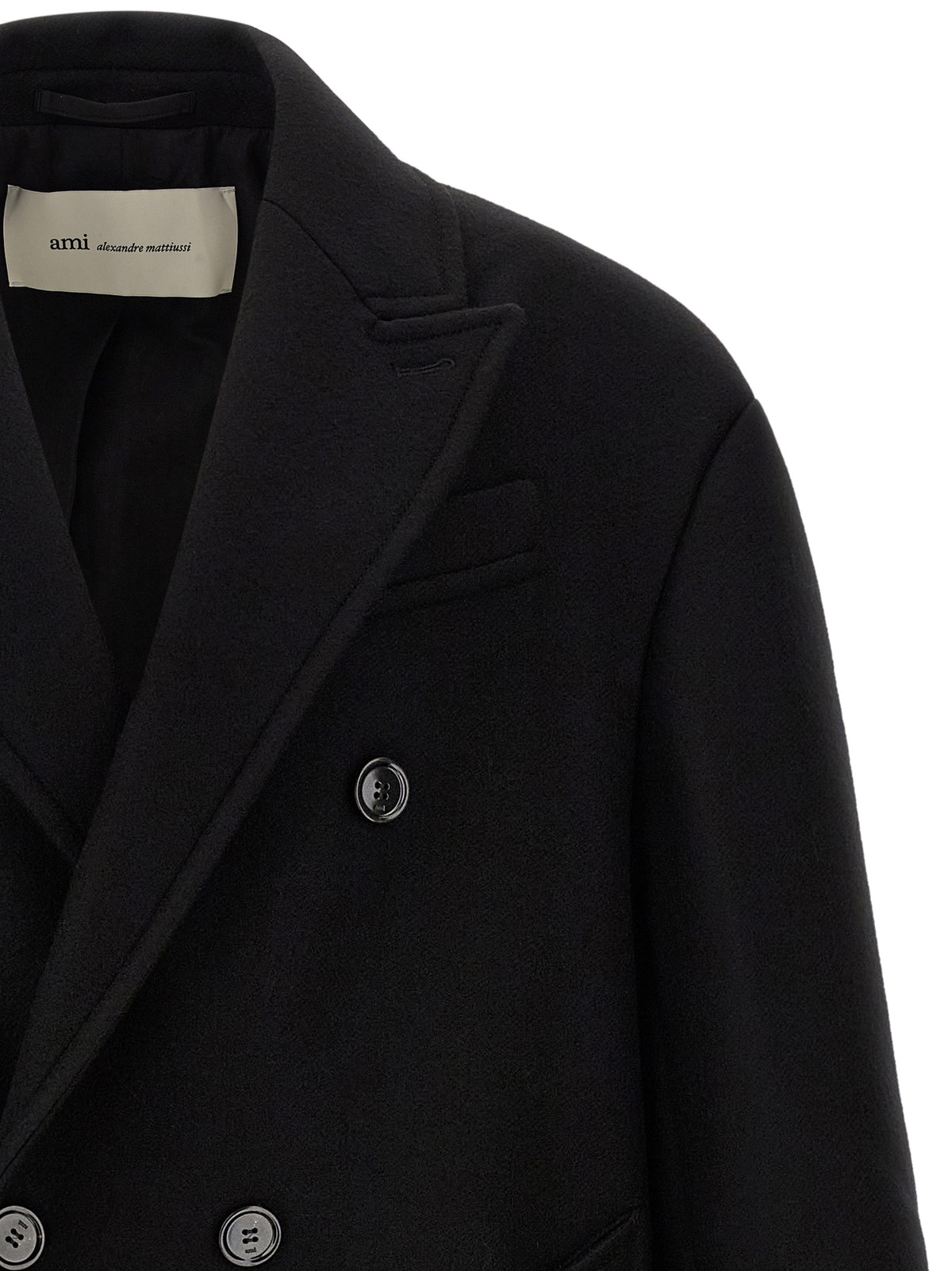 Ami Paris Black Wool Men's Coat