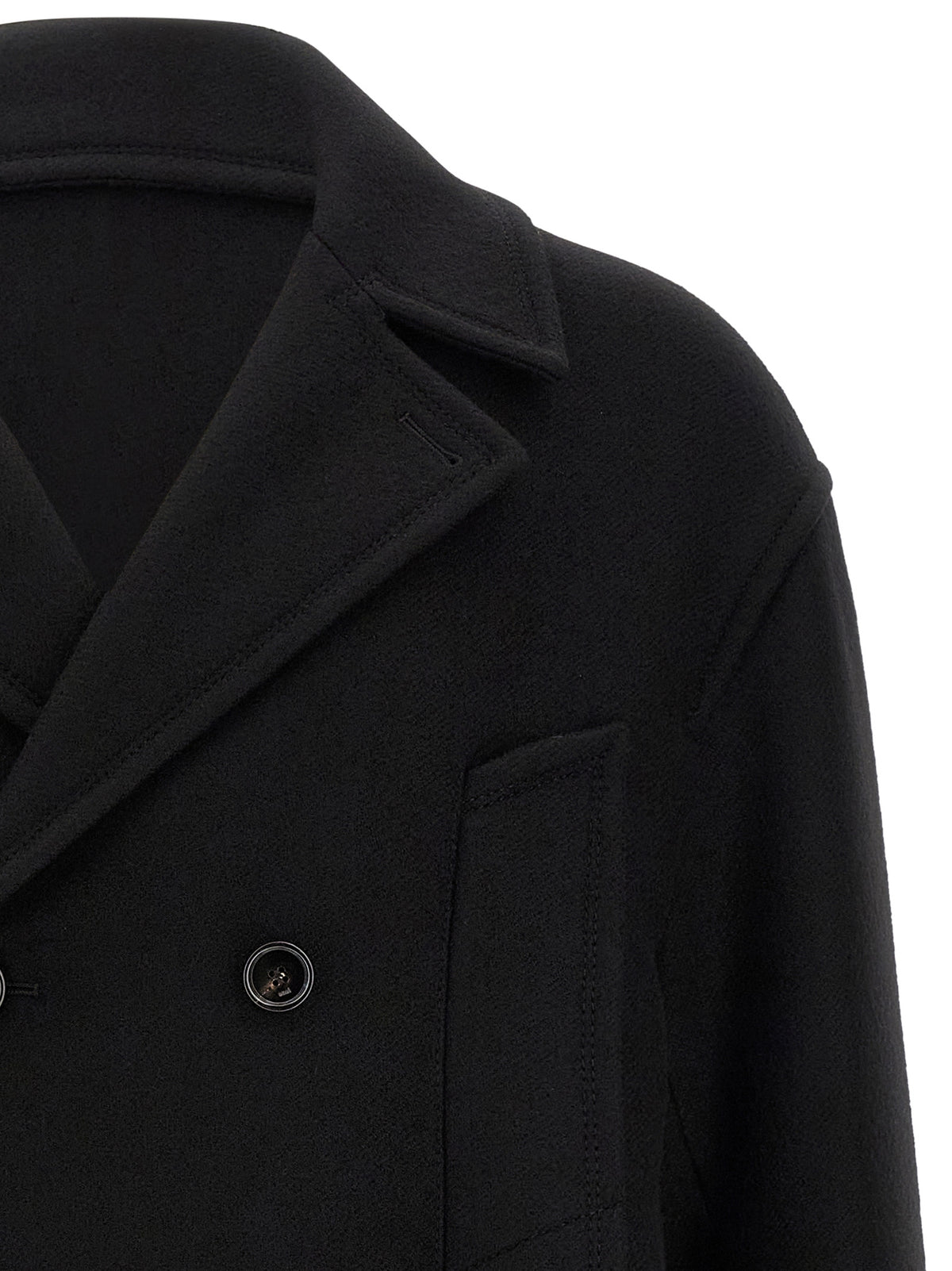 Ami Paris Black Virgin Wool Men's Coat